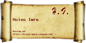 Holes Imre névjegykártya