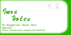 imre holes business card